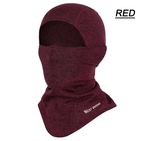 Full Mask Wine-red WEST BIKING, ветрозащитная велосипедная маска, теплый шарф, Балаклава, бархатная велосипедная маска для лица, для альпинизма, катания на лыжах, рыбалки, Зимняя Маска для лица - Цвет: Full Mask Wine-red