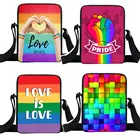 Сумка через плечо, для лесбиянок, геев, бисексуалов, транссексуалов, с изображением ЛГБТ-радуги, Наплечная Сумка для путешествий, сумка для книг