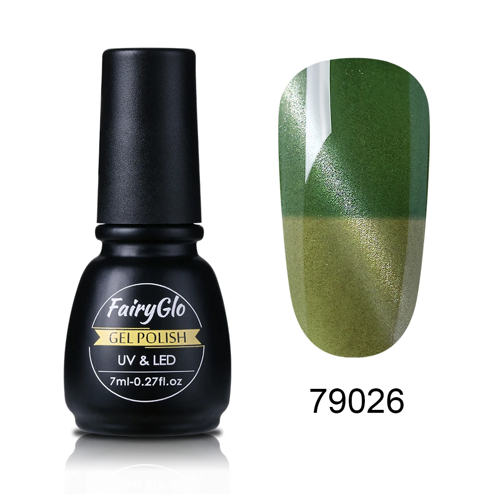 Fairyglo для ногтей искусство 7 мл 3D Гель-лак кошачий глаз меняющий Цвет температуры