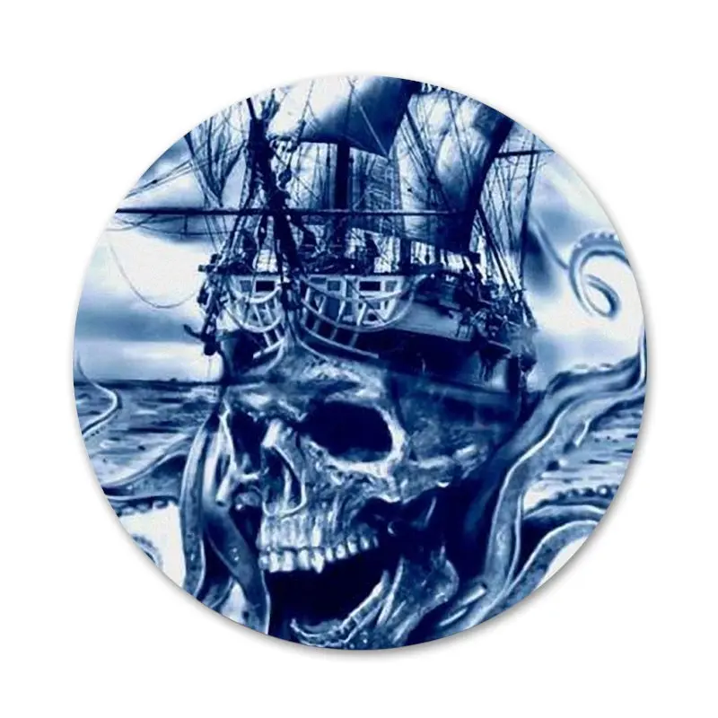 Пиратский корабль Парусный мачта лодка море значок значки металлические для
