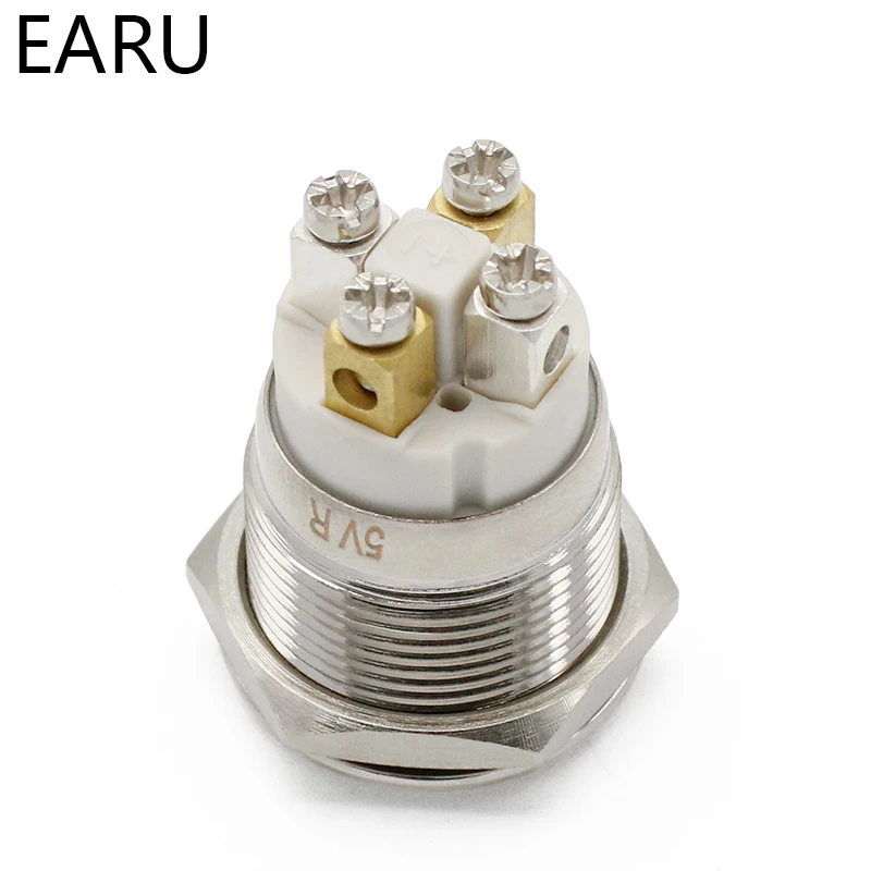 Внешний металлический кнопочный выключатель 19 мм 22 светодиодный светильник 12 В 24