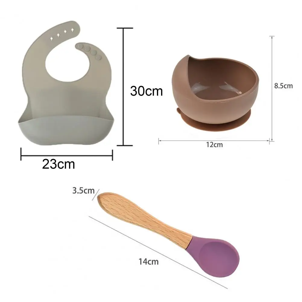 

3Pcs/Set Silicone Baby Bibs Bowl Spoon Print Heat-resistant Waterproof Baby Silicone Tableware Toddler Feeding BPA FREE for kids