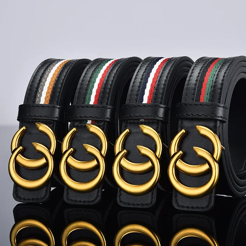 

Новый кожаный ремень CC в стиле ретро с гладкой пряжкой в полоску модный унисекс дизайнерский ремень для джинсов для мужчин и женщин