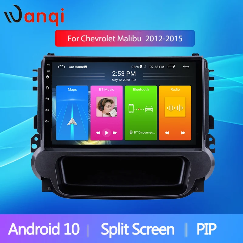 Wanqi 9 дюймов Android10 автомобильное радио для Chevrolet Malibu 2012-2015 Мультимедиа Видео плеер