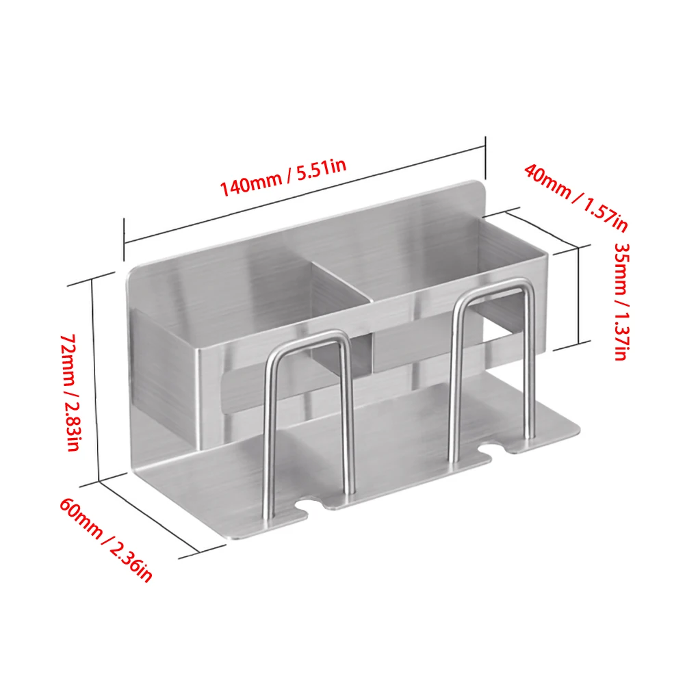 

Toothbrush Holder, Stainless Steel Bathroom Storage Rack-Multifunctional Storing Toothpaste, Detergent, Comb, Razor and Cup