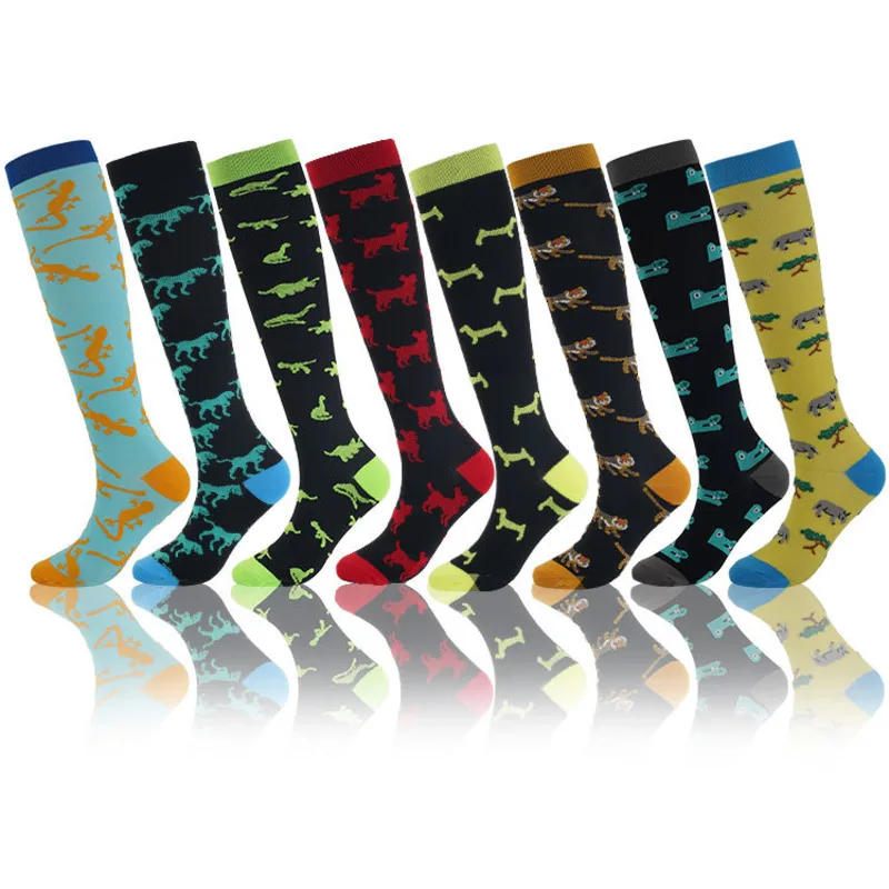 

Компрессионные носки для женщин и мужчин, Компрессионные носки с циркуляцией, до колена, лучше всего подходят для бега, врачей, медсестер, пу...