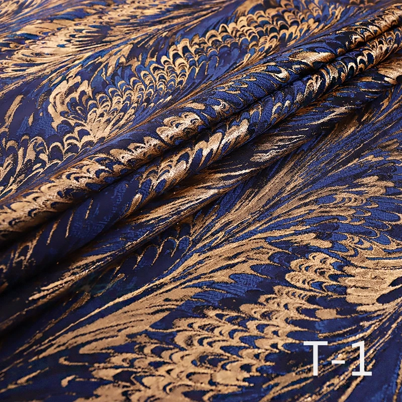 

Jacquard Satin Fabric Gold Thread Sewing Material High-end Ladies Dress/Suit Fabric100*150cm