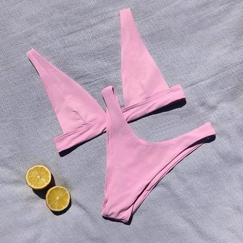 

Women's Swimsuit Split Swimming Bikini Halter Sexy Beach Suit High Waistband Chest Pad Bather Bathing Suit Swim