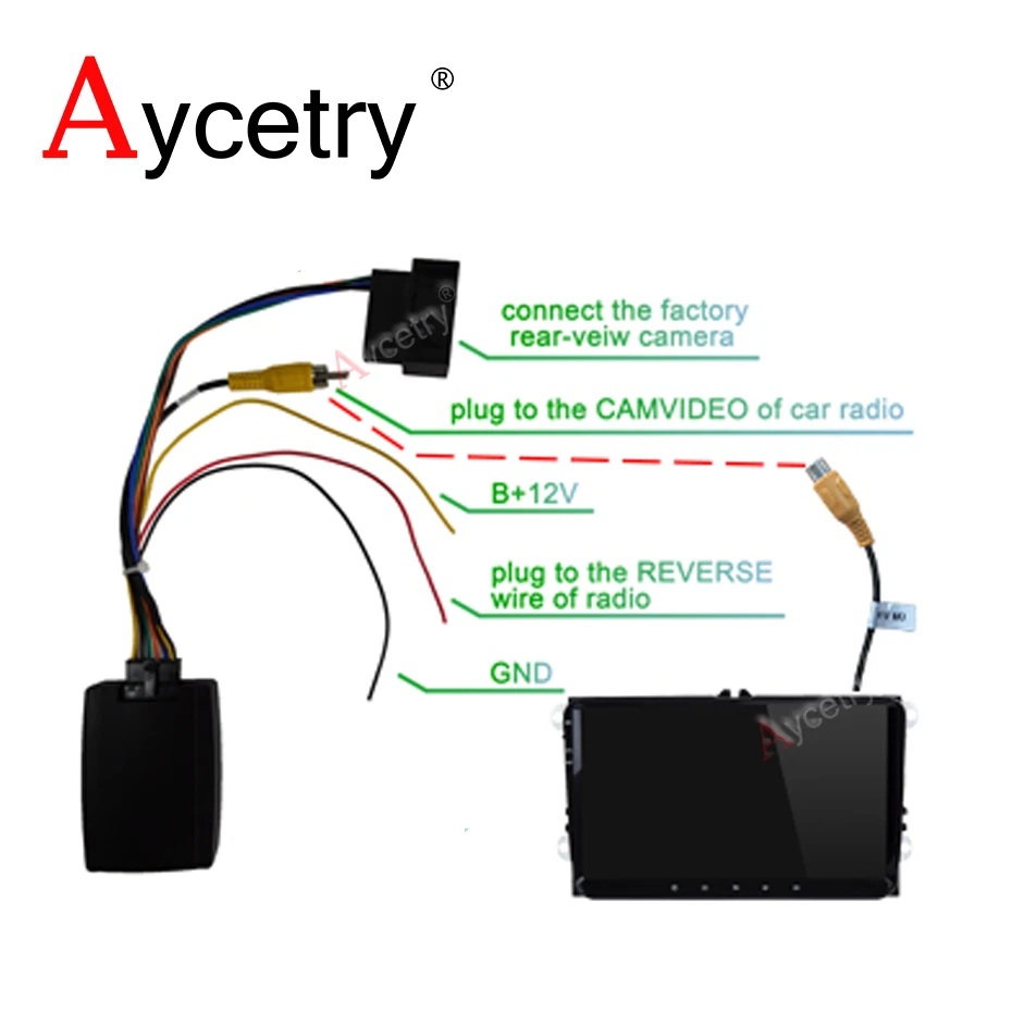 Aycetry! Для OEM заводского автомобиля резервная камера заднего вида RGB в AV конвертер адаптер Коробка для Volkswagen VW Passat CC Tiguan Magotan