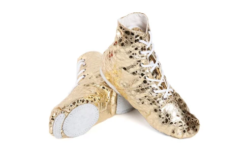 Женские ботинки для танца живота, обувь для джазовых танцев золотого и серебряного цвета с мягкой подошвой, обувь для балета, йоги, танцев в студии