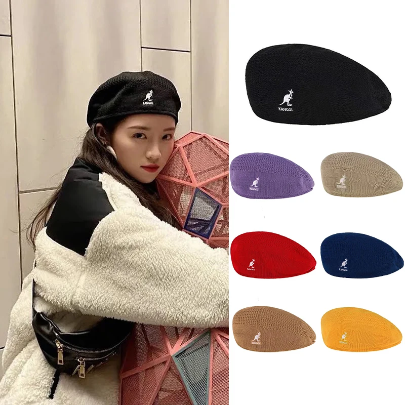 

Hot Kangaroo Wool Fashion Beret Hat Unisex Bucket British Style Warm Outdoor Hat Ladies Solid Color Casual Winter Exquisite Hat