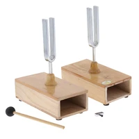 2pcs 440hz wooden resonant box with tuning fork acousitc science tools