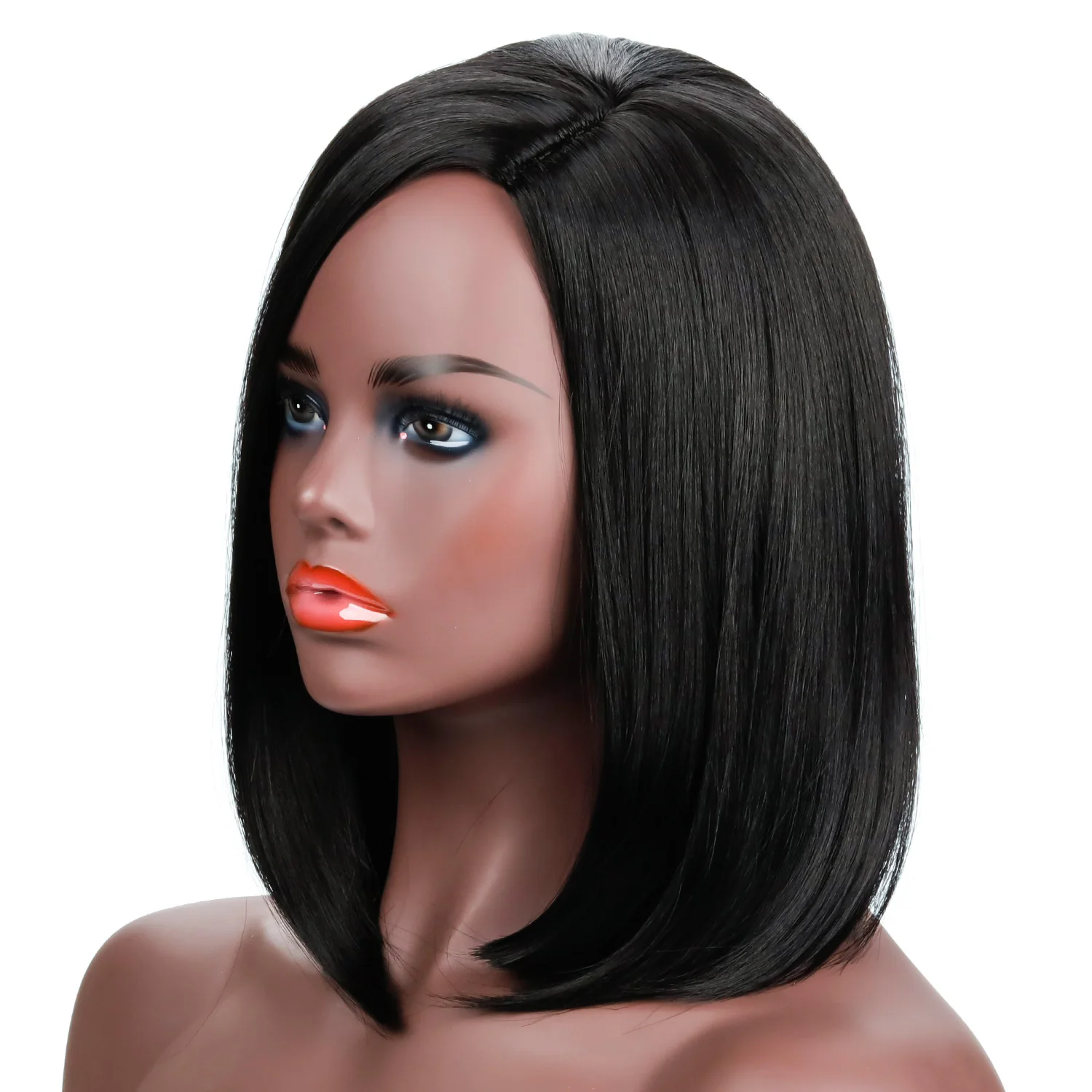 Синтетические короткие прямые парики для женщин черный парик Боб натуральные
