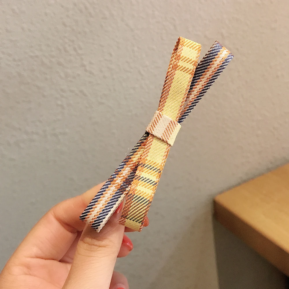 

New Women Girls Cute Plaid Bow Hairpins Sweet Hair Clips Headband Barrettes Lovely Hair Ornament Fashion Hair Accessories