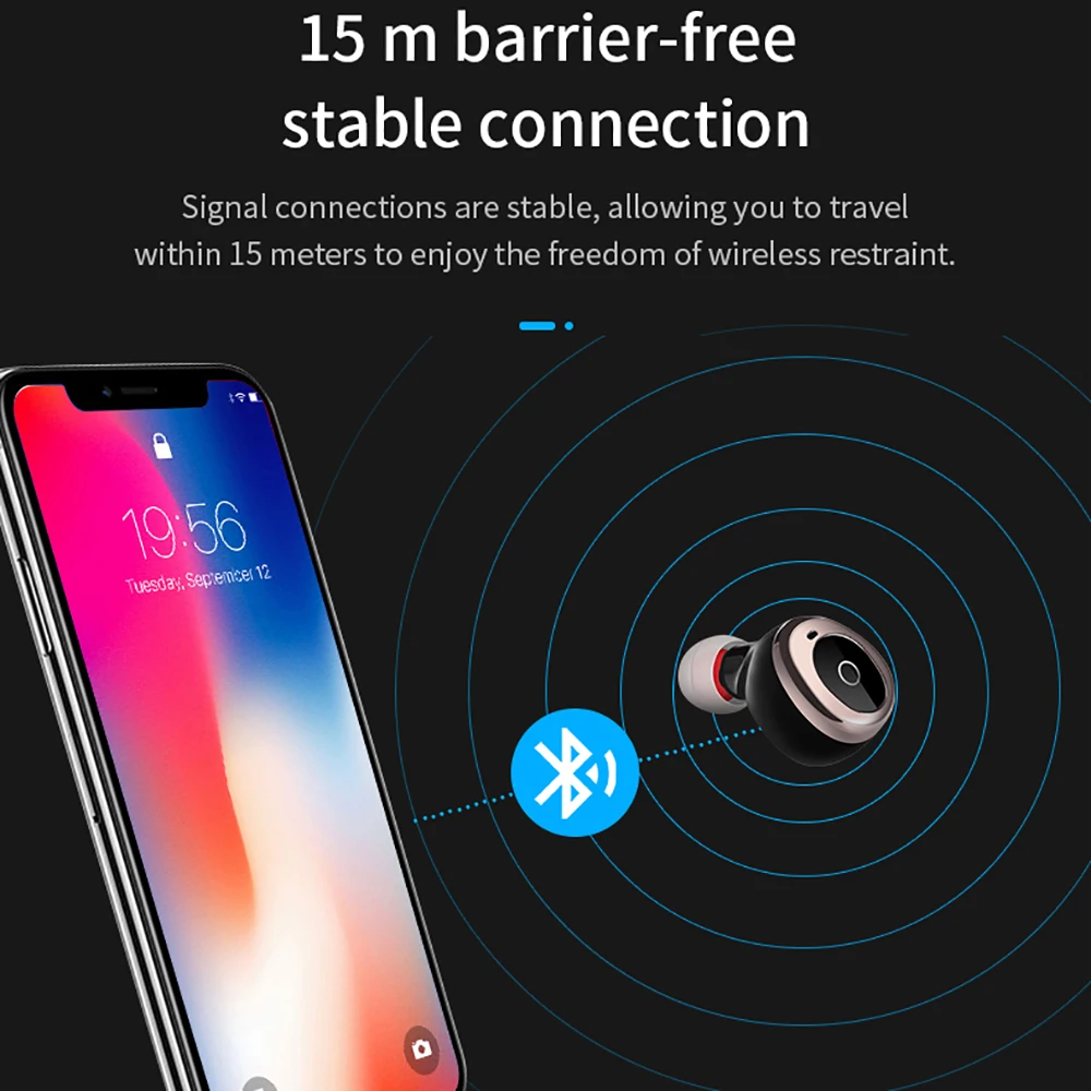 Bluetooth наушники вкладыши беспроводная спортивная Гарнитура водонепроницаемые IP67