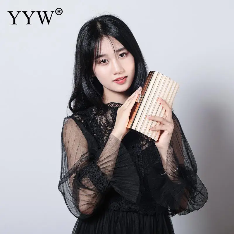 

Women Evening Purse Wedding Box Long Bags Metal Clutch Bag Over Shoulder Crossbody Bag Female Pink Fashion Party Luxury Clutches