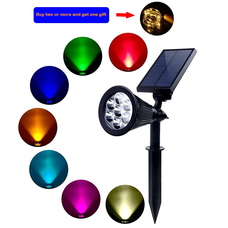 7 светодиодный светильник на солнечной батарее открытый водонепроницаемый