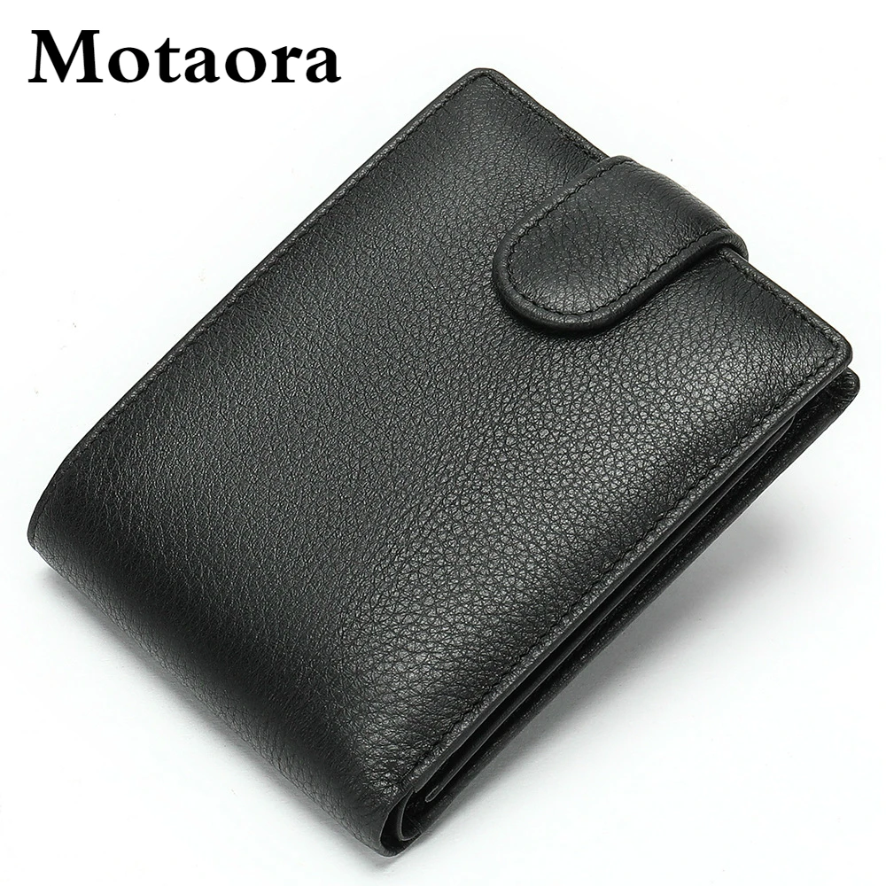 MOTAORA Men's Genuine Leather Wallet Multifunction RFID Bifold Purse For Men Small ID Card Holder Male Antimagnetic Cash Wallets