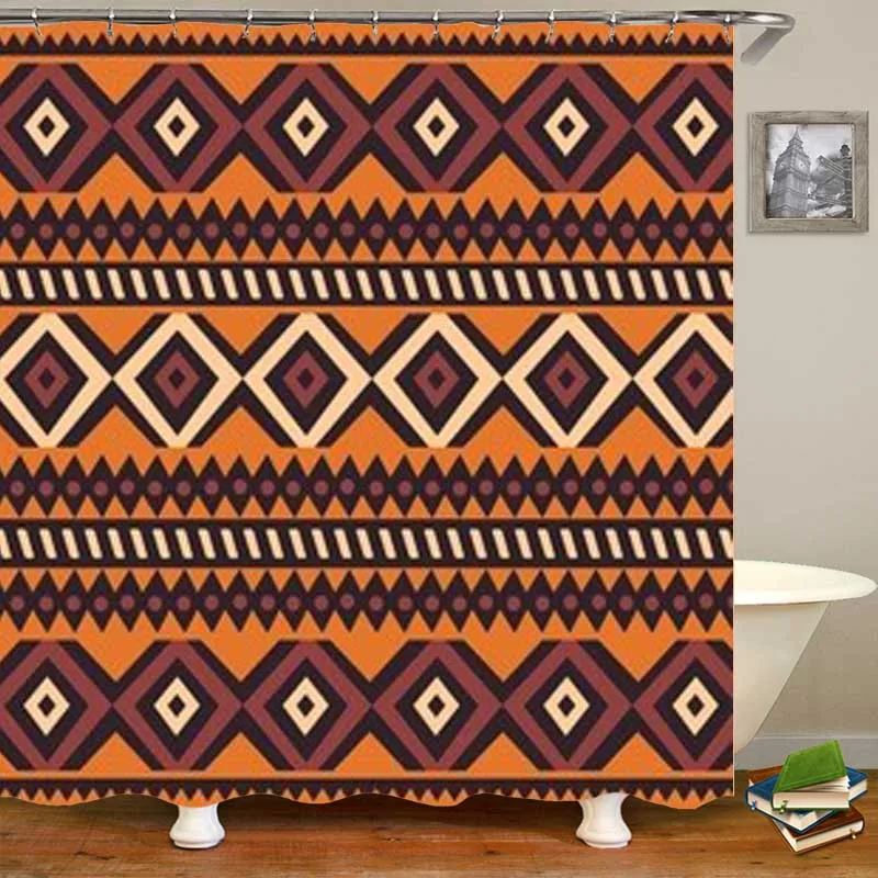 Этническая тканевая занавеска в африканском стиле с узором для ванной комнаты