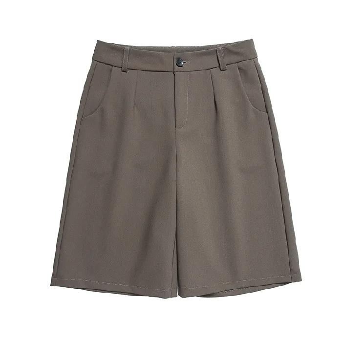 

Five point Suit Shorts women's summer 2020 thin straight loose pants high waist slim women's six point pants