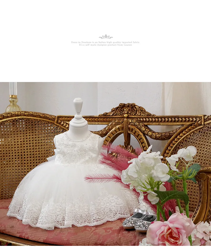 2021 милое летнее платье декорированное бантом 1 лет платья на день рождения для