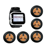 restaurant pager wireless calling system 1 wristwatch receiver 5 four keys buttons transmitter for cafe