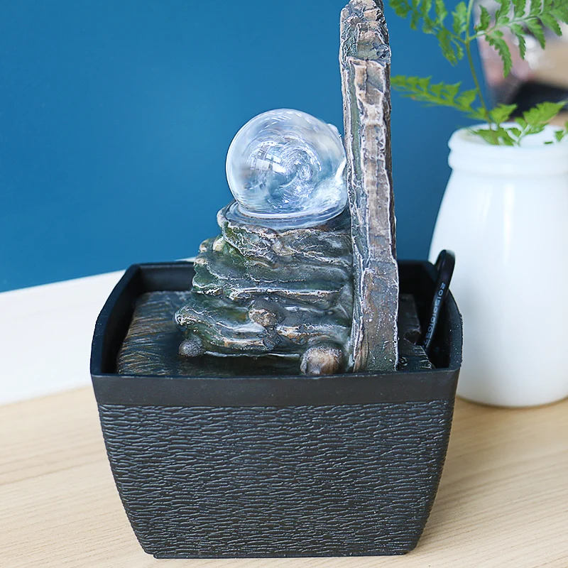 220V Крытый Рокарий Lucky Feng Shui фонтаны воды домашний Декор Аксессуары Настольная