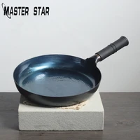 master star chinese handmade iron pan traditional seasoned pan non stick skillet kitchen induction cooker thick steak frying pan