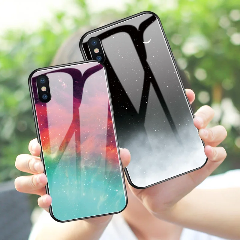 Watercolor Tempered Glass Case For Samsung Galaxy A20 A30 A40 A50 A70 A80 A90 5g M10 M20 M30 Note8 9 10 S7 S8 S9 S10 Plus S10e |