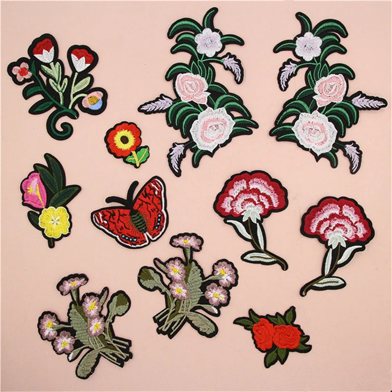 Нашивки в виде Розы с цветочной вышивкой для одежды наклейки полоску сделай сам |