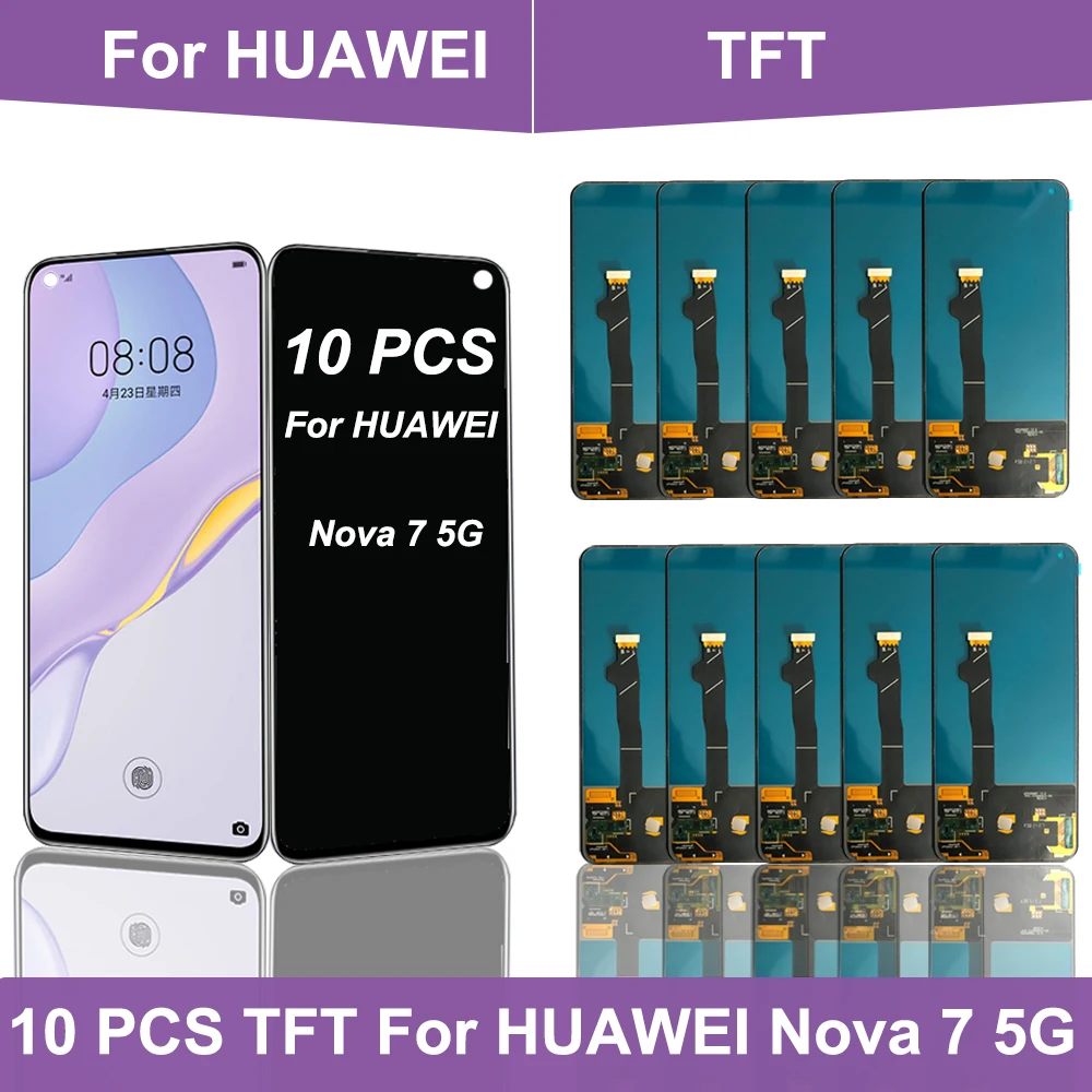 

ЖК-дисплей для Huawei Nova 7 Nova7 10 шт., ЖК-дисплей с сенсорным экраном и дигитайзером в сборе, запчасти для Huawei Honor 30, Honor 30, ЖК-дисплей