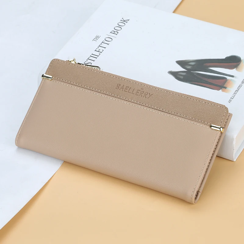 Женские кошельки простые на молнии кошелек карманный длинный клатч мягкая