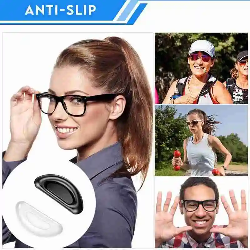 

2 Pairs Glasses Nose Pads Adhesive Silicone Nose Pads Non-Slip White Thin Nosepads for Glasses Eyeglasses Sunglasses