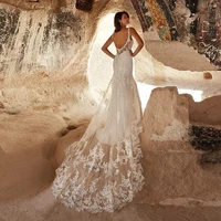 customised modern mermaid wedding dresses strap gown appliques sposa vestidos bridal party suit robe de mari%c3%a9e brides gowns