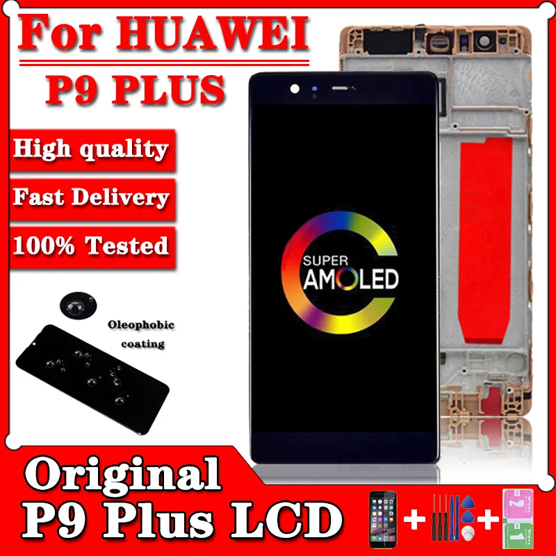 ЖК-дисплей 5 &quotSuper AMOLED для Huawei P9 Plus сенсорная панель дигитайзер в сборе сменный