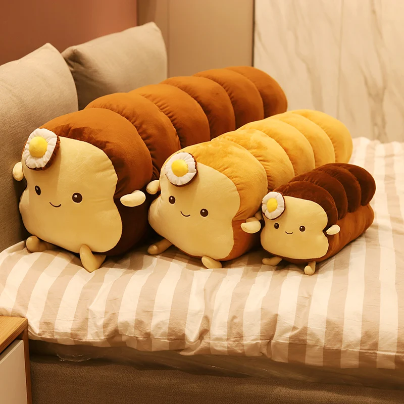 

Kawaii Omelette Toast Plush Toy Simulation Sliced Bread & Long Bread Cushion Soft Stuffed Pillow Home Decor Gift for Baby Kids