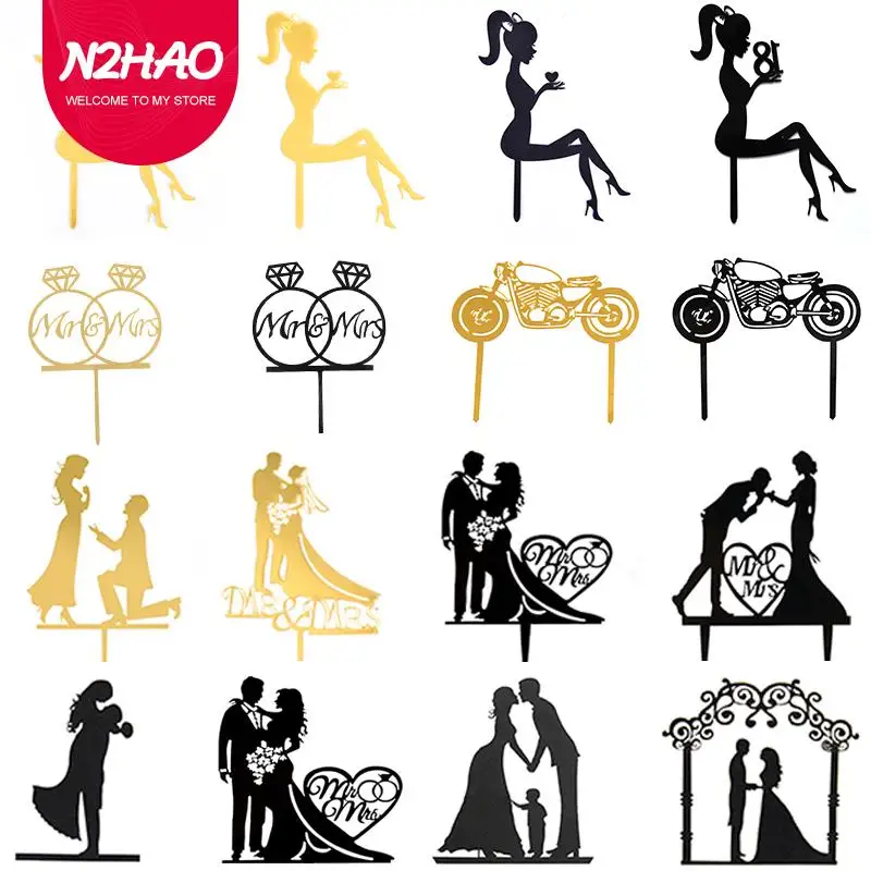 

High Heels Lady Happy Birthday Acrylic Cake Topper Wedding Girls Cake Toppers for Birthday Party Decorations