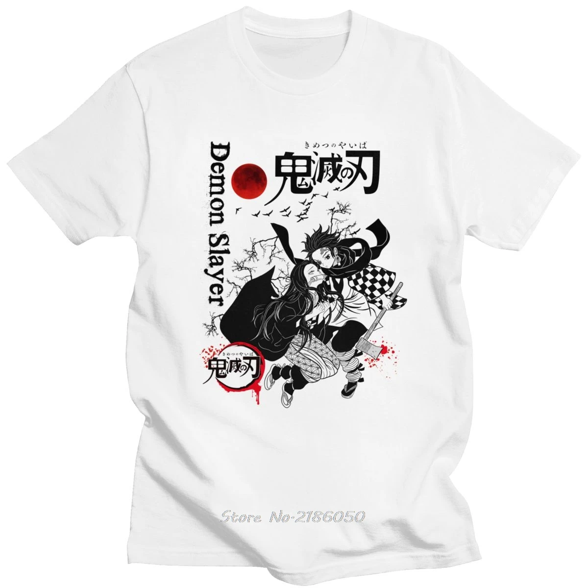 Kimetsu No Yaiba/футболка с коротким рукавом хлопковая Футболка Nezuko Повседневная