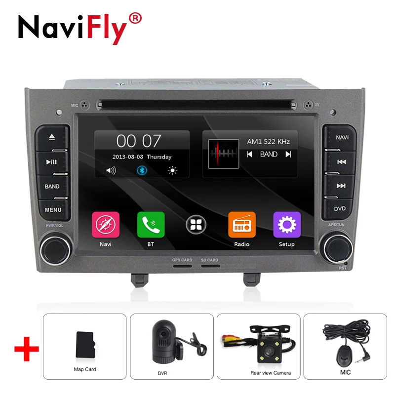 Автомобильный аудио плеер для peugeot 408 308 308SW 2din DVD мультимедиа с gps навигацией SD карта Bluetooth стерео - Цвет: view camera with DVR