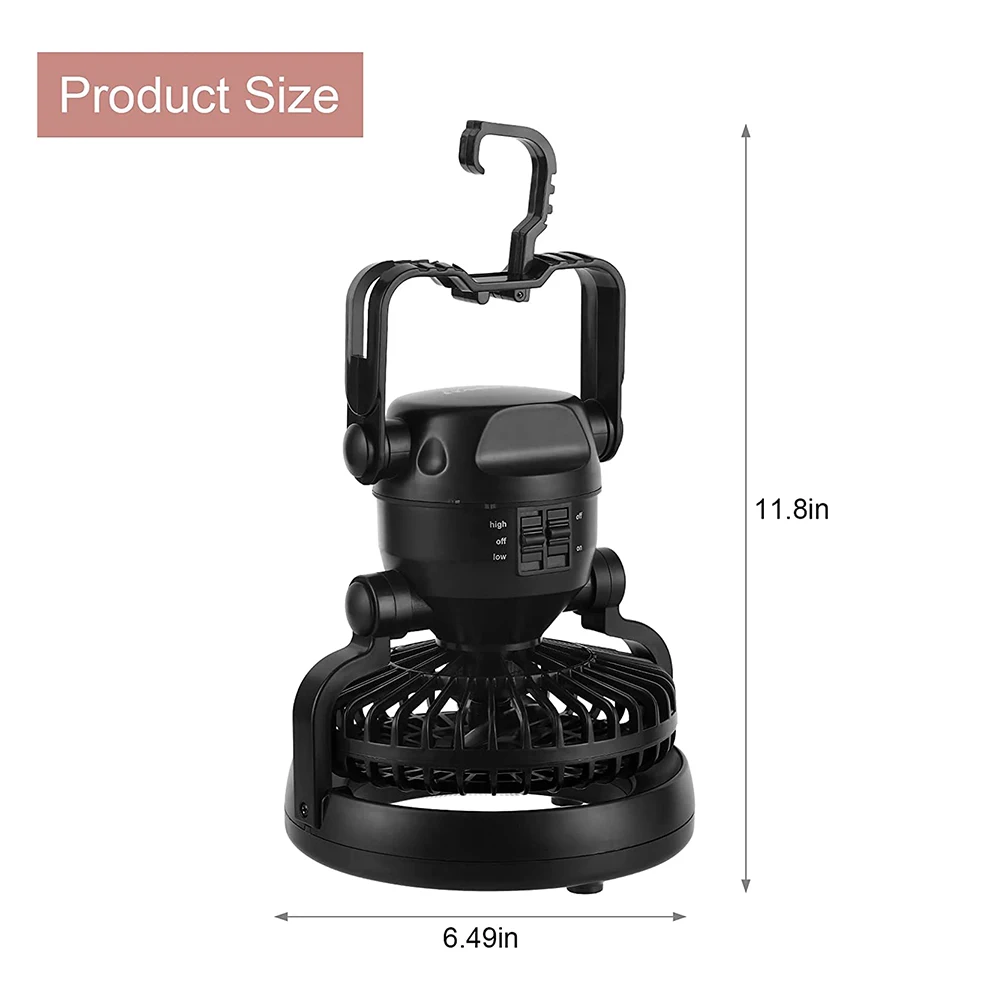 

2 in 1 Camping Lamp Fan Outdoor Fishing Tent Hang Emergency Light Fan Portable Emergency Light Air Cooler Fan for Summer Camping