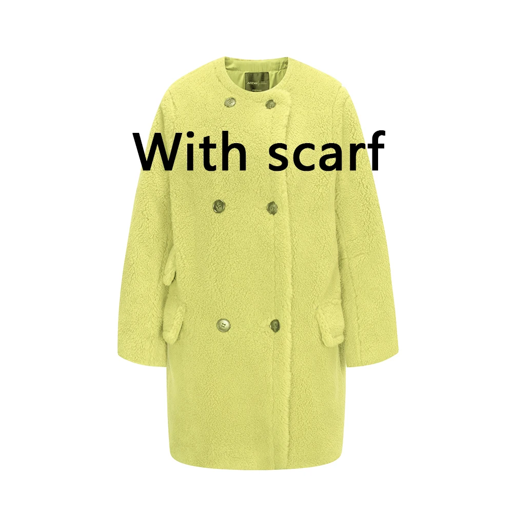 yellowDKL06 JAZZEVAR Зимнее новое поступление пальто с мехом женская одежда высокое качество средней длины теплое зимнее пальто K9064 - Цвет: yellowDKL06
