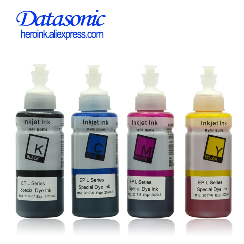 4pcs each color DAT 4x100 мл Краска для заправки чернил 664 Декодер каналов кабельного телевидения 6641 совместим с Epson L100 L101 L110 L120 L200 L201 L210 L220 L300 L350 L355 L550 L555 - Цвет: 4pcs each color