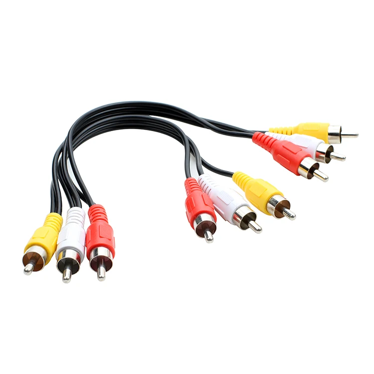 ТВ приставка Lotus красная белая желтая одна точка два RCA 3 штекера на 6 AV аудио и