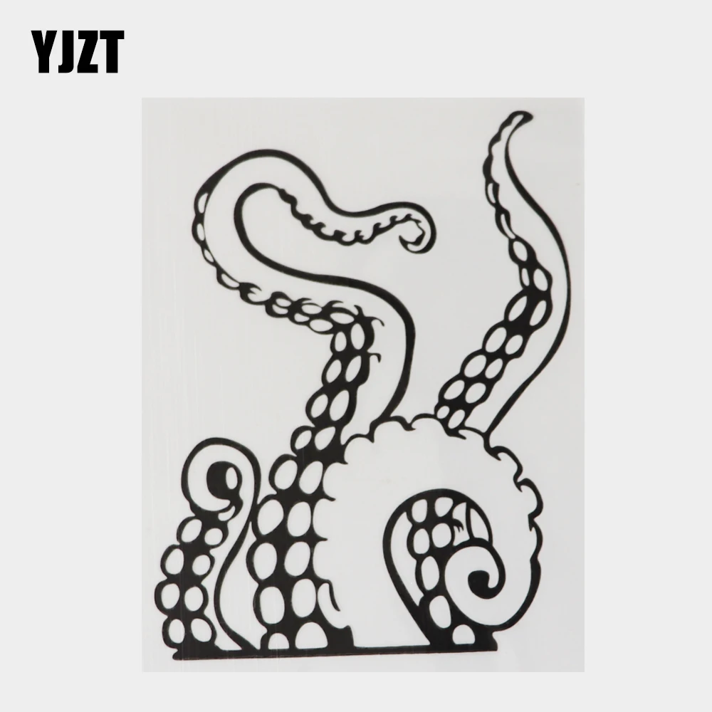 

YJZT 12,5 см × 16 см Виниловая наклейка на автомобиль с морским животным осьминогом и щупальцами 18A-0118