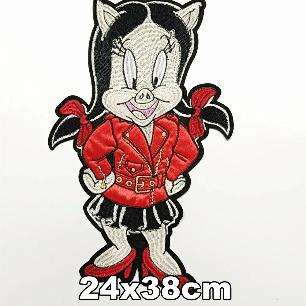

large embroidery big pig belle patches for clothing DO-3171