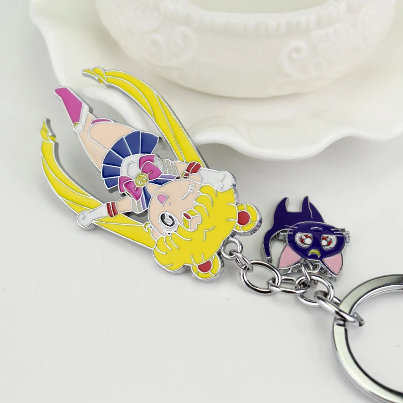 

Cute Sailor Moon Figure Toys Anime Sailormoon Cat Model Keychain Pendant Cosplay KeyChains Cartoon Keyring Toy Kids Gift -50