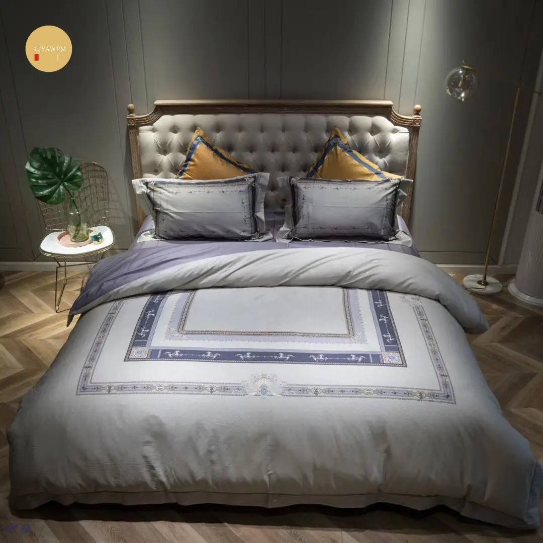 Европейский Египетский хлопок постельное белье мягкие атласные постельные