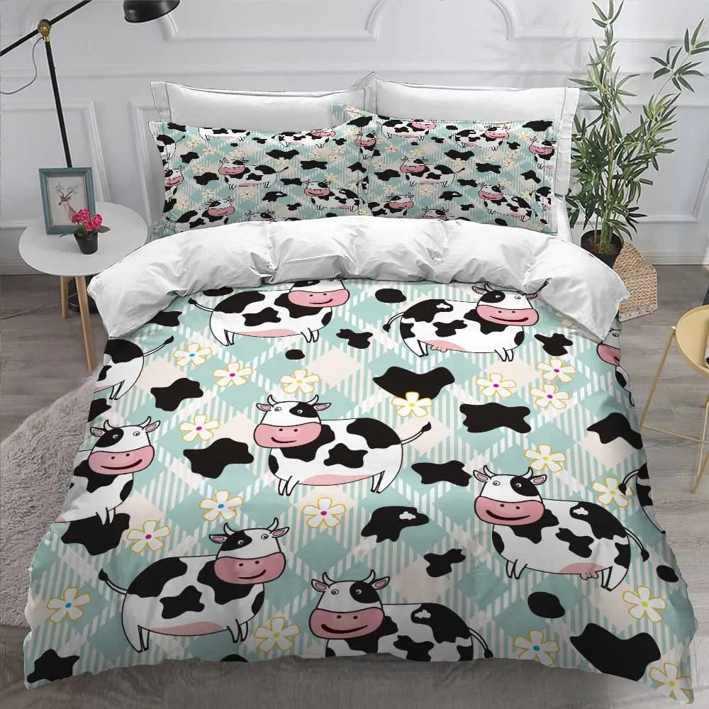 Комплект постельного белья из 2/3 предметов с рисунком молочной коровы