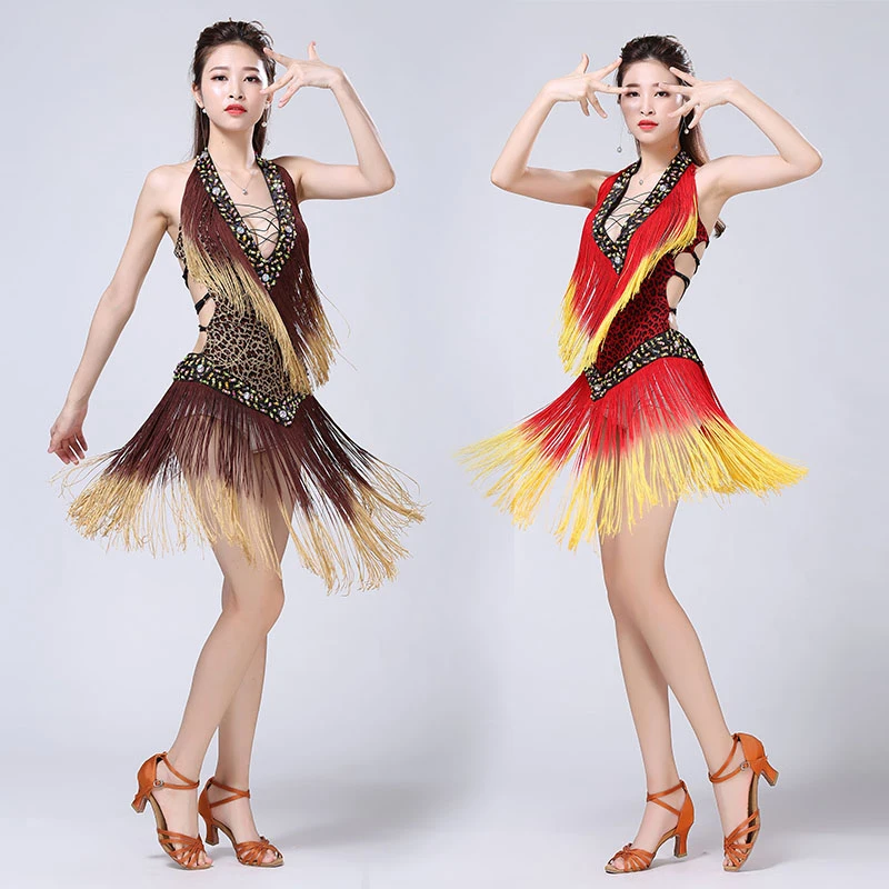Сексуальное платье для латинских танцев с глубоким v образным вырезом и