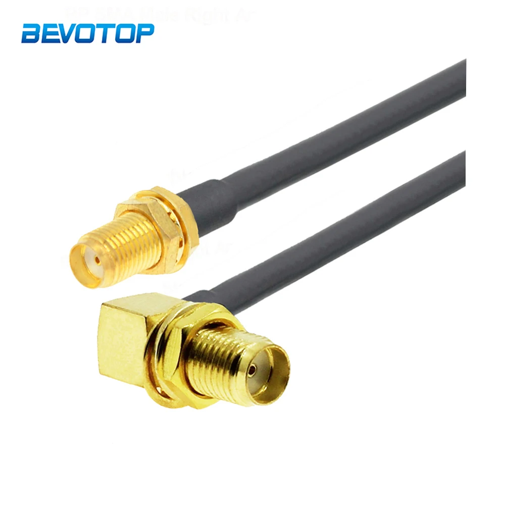 

BEVOTOP SMA Female to SMA Female 90°Jack RG58 Cable 50 ohm RF Coaxial Pigtail SMA WiFi Antenna Extension Cord Connector Adapter
